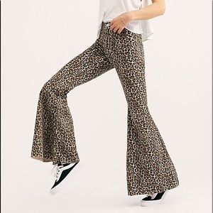 We The Free Animal Print Wide Flare Pants